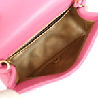 Mini Pearl Crush Square Flap Bag Pink Lambskin Brushed Gold Hardware