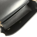 Mini Chevron Classic Rectangular Flap Bag Black Lambskin Light Gold Hardware