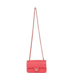Mini Classic Rectangular Flap Bag Dark Pink Caviar Light Gold Hardware