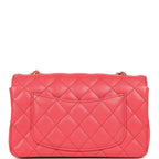Mini Classic Rectangular Flap Bag Dark Pink Caviar Light Gold Hardware