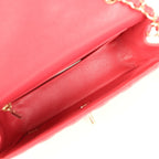 Mini Classic Rectangular Flap Bag Dark Pink Caviar Light Gold Hardware