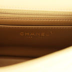 Mini Pearl Crush Square Flap Bag Yellow Lambskin Brushed Gold Hardware