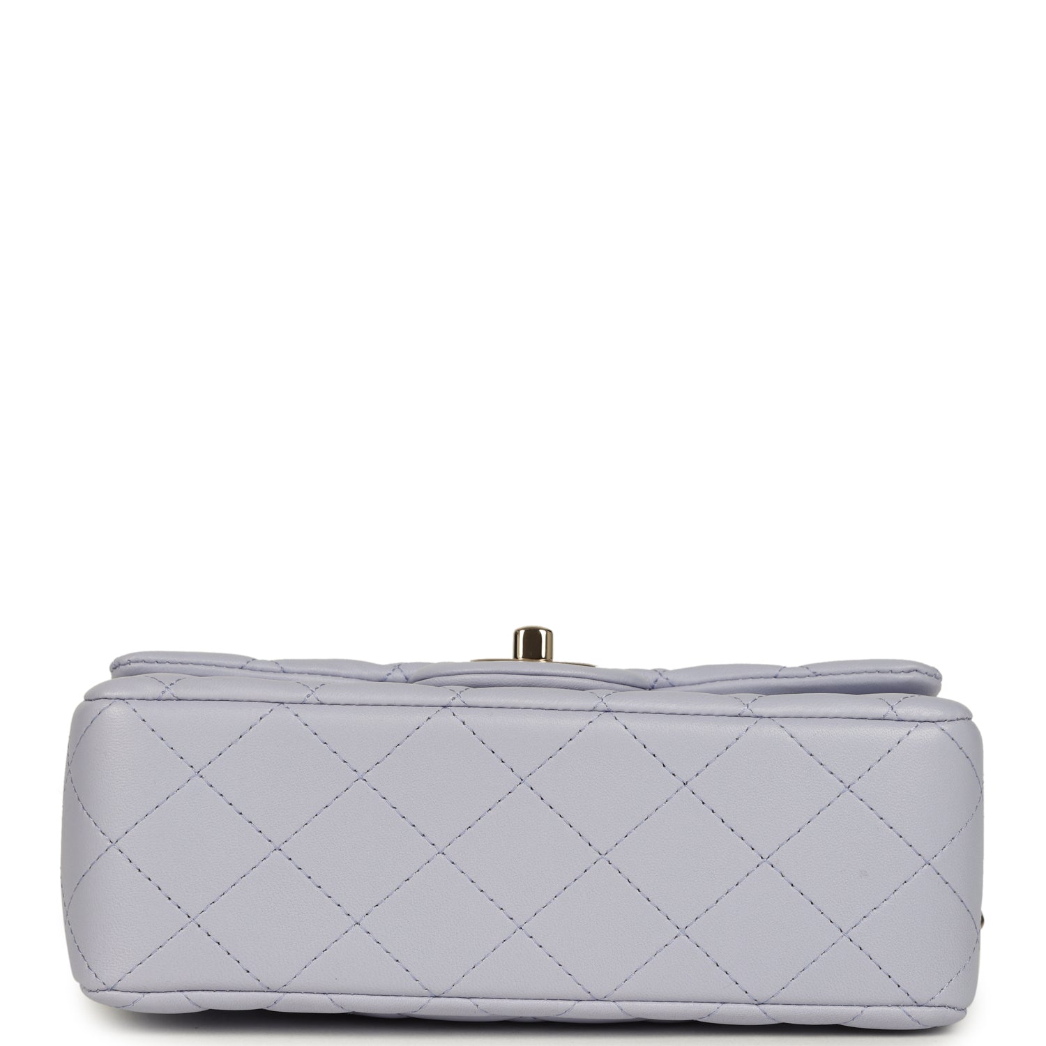Mini Rectangular Flap Bag with Top Handle Light Purple Lambskin Light Gold Hardware