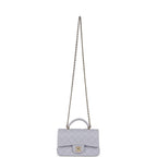 Mini Rectangular Flap Bag with Top Handle Light Purple Lambskin Light Gold Hardware