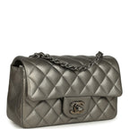 Mini Classic Rectangular Flap Bag Dark Silver Calfskin Ruthenium Hardware
