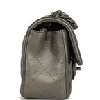 Mini Classic Rectangular Flap Bag Dark Silver Calfskin Ruthenium Hardware