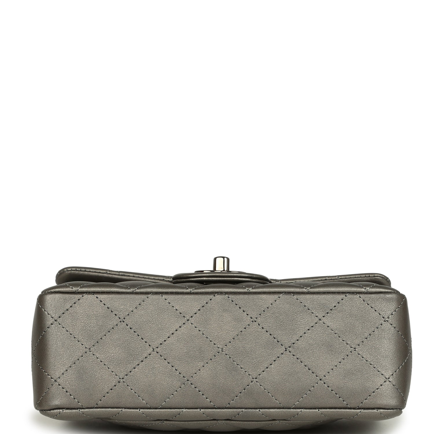 Mini Classic Rectangular Flap Bag Dark Silver Calfskin Ruthenium Hardware