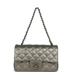 Mini Classic Rectangular Flap Bag Dark Silver Calfskin Ruthenium Hardware