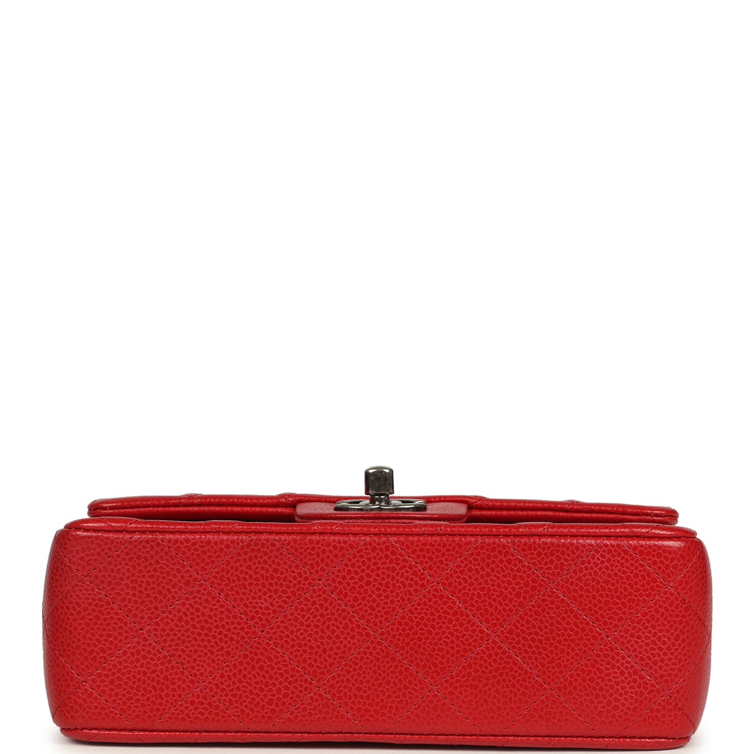 Mini Classic Rectangular Flap Bag Red Caviar Aged Ruthenium Hardware