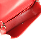 Mini Classic Rectangular Flap Bag Red Caviar Aged Ruthenium Hardware