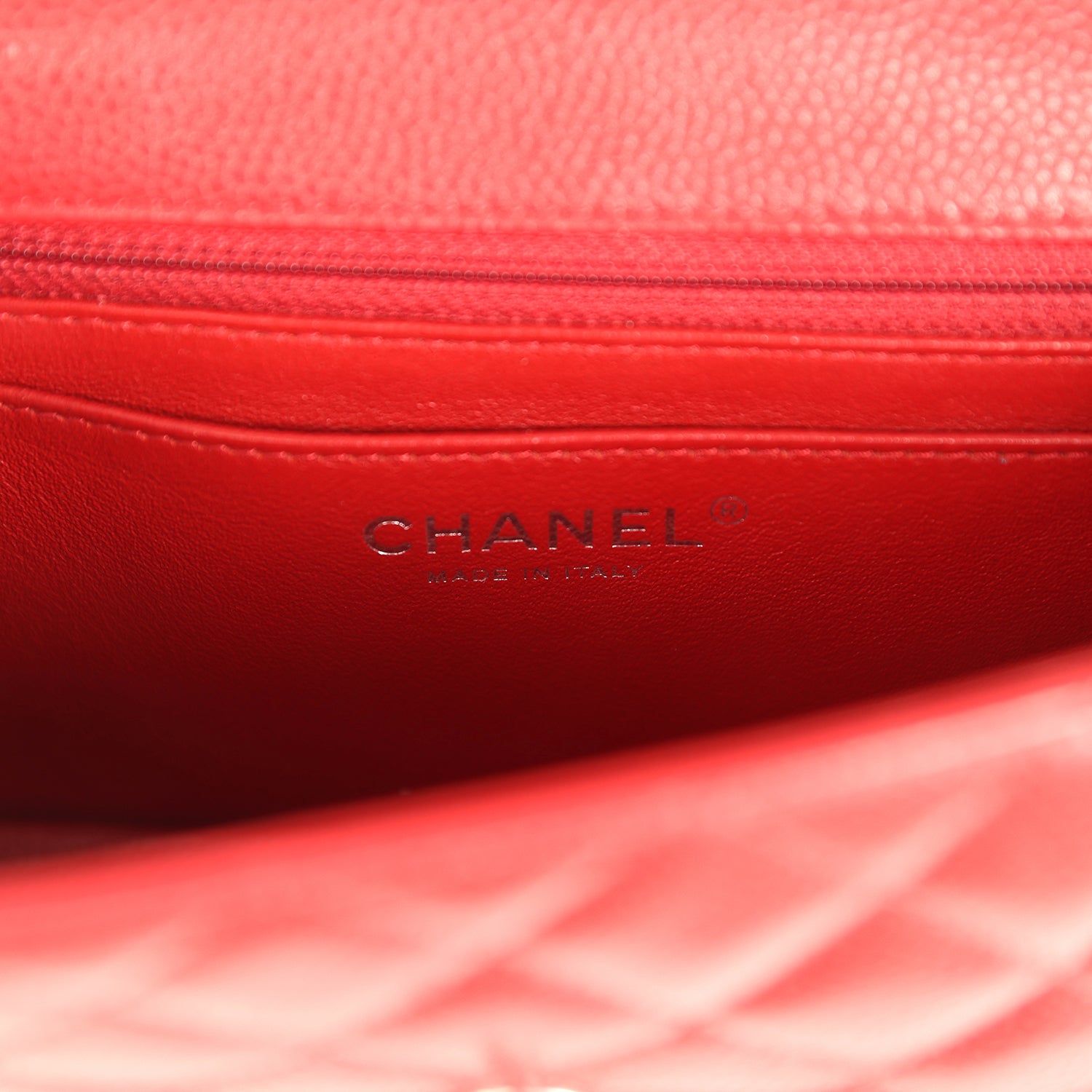 Mini Classic Rectangular Flap Bag Red Caviar Aged Ruthenium Hardware