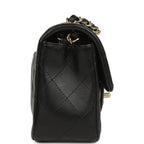 Mini Classic Rectangular Flap Bag Black Lambskin Light Gold Hardware