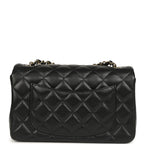 Mini Classic Rectangular Flap Bag Black Lambskin Light Gold Hardware