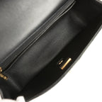Mini Classic Rectangular Flap Bag Black Lambskin Light Gold Hardware