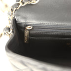 Mini Classic Rectangular Flap Bag Black Lambskin Light Gold Hardware