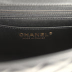 Mini Classic Rectangular Flap Bag Black Lambskin Light Gold Hardware