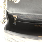 Mini Classic Rectangular Flap Bag Black Lambskin Light Gold Hardware