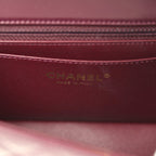 Mini Classic Rectangular Flap Bag Burgundy Shiny Lambskin Light Gold Hardware