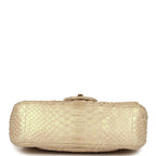 Mini Rectangular Flap Bag Iridescent Gold Python Gold Hardware
