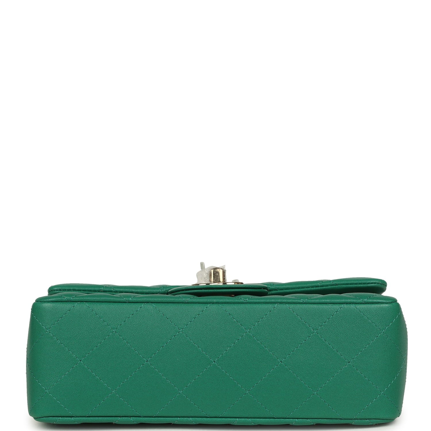 Mini Classic Rectangular Flap Bag Green Lambskin Light Gold Hardware