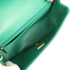 Mini Classic Rectangular Flap Bag Green Lambskin Light Gold Hardware