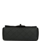Mini Classic Rectangular Flap Bag So Black Iridescent Lambskin Black Hardware