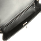 Mini Classic Rectangular Flap Bag So Black Iridescent Lambskin Black Hardware