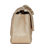 Mini Classic Rectangular Flap Bag Gold Grained Lambskin Caviar Light Gold Hardware