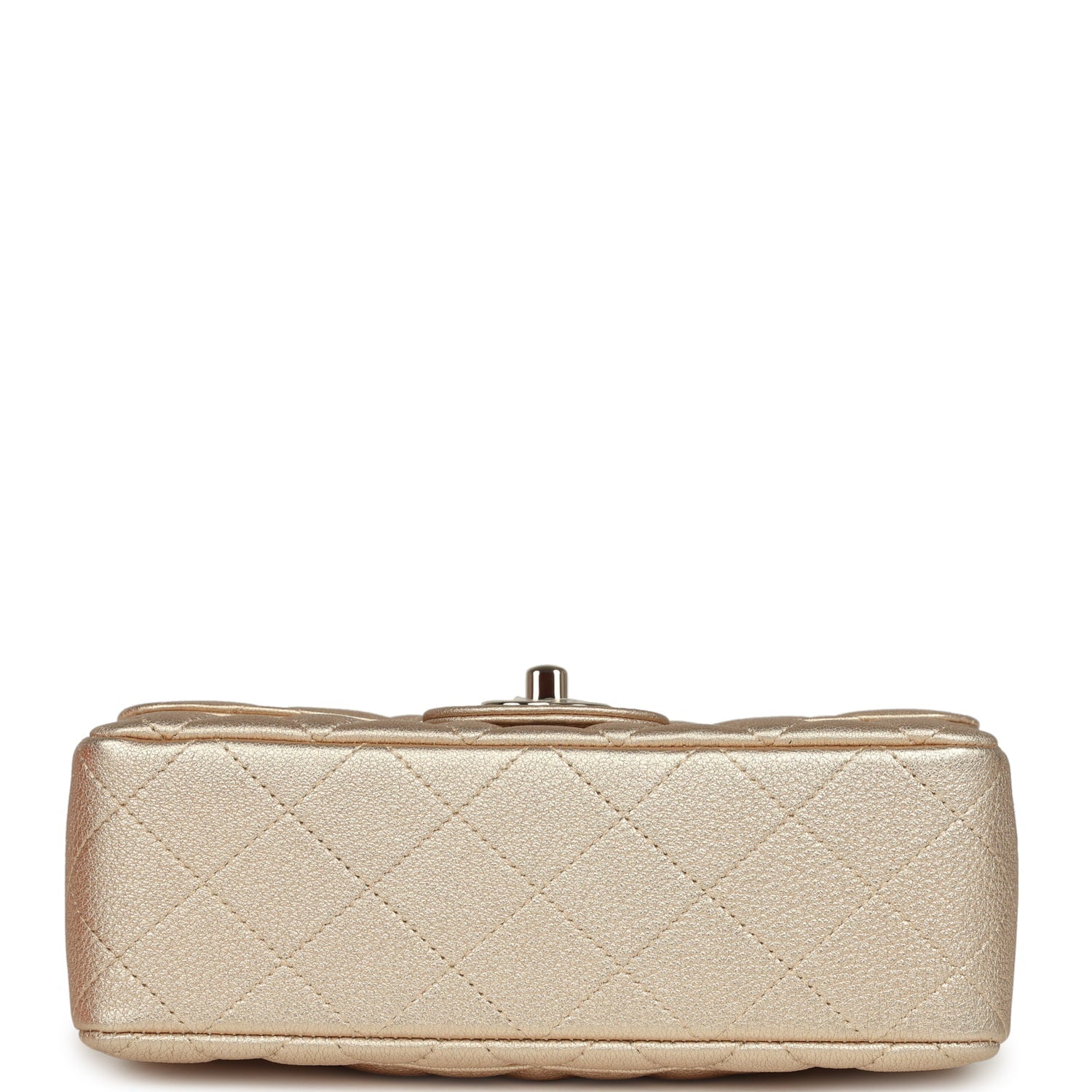 Mini Classic Rectangular Flap Bag Gold Grained Lambskin Caviar Light Gold Hardware