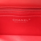 Mini Classic Rectangular Flap Bag Red Lambskin Silver Hardware