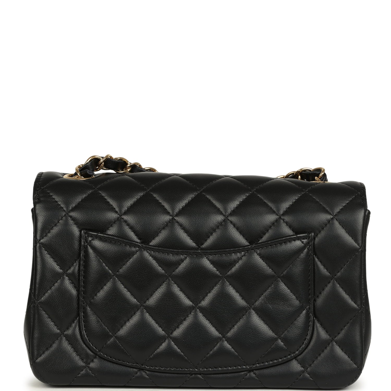 Mini Classic "Space Charms" Rectangular Flap Bag Black Lambskin Gold Hardware