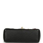 Mini Classic "Space Charms" Rectangular Flap Bag Black Lambskin Gold Hardware