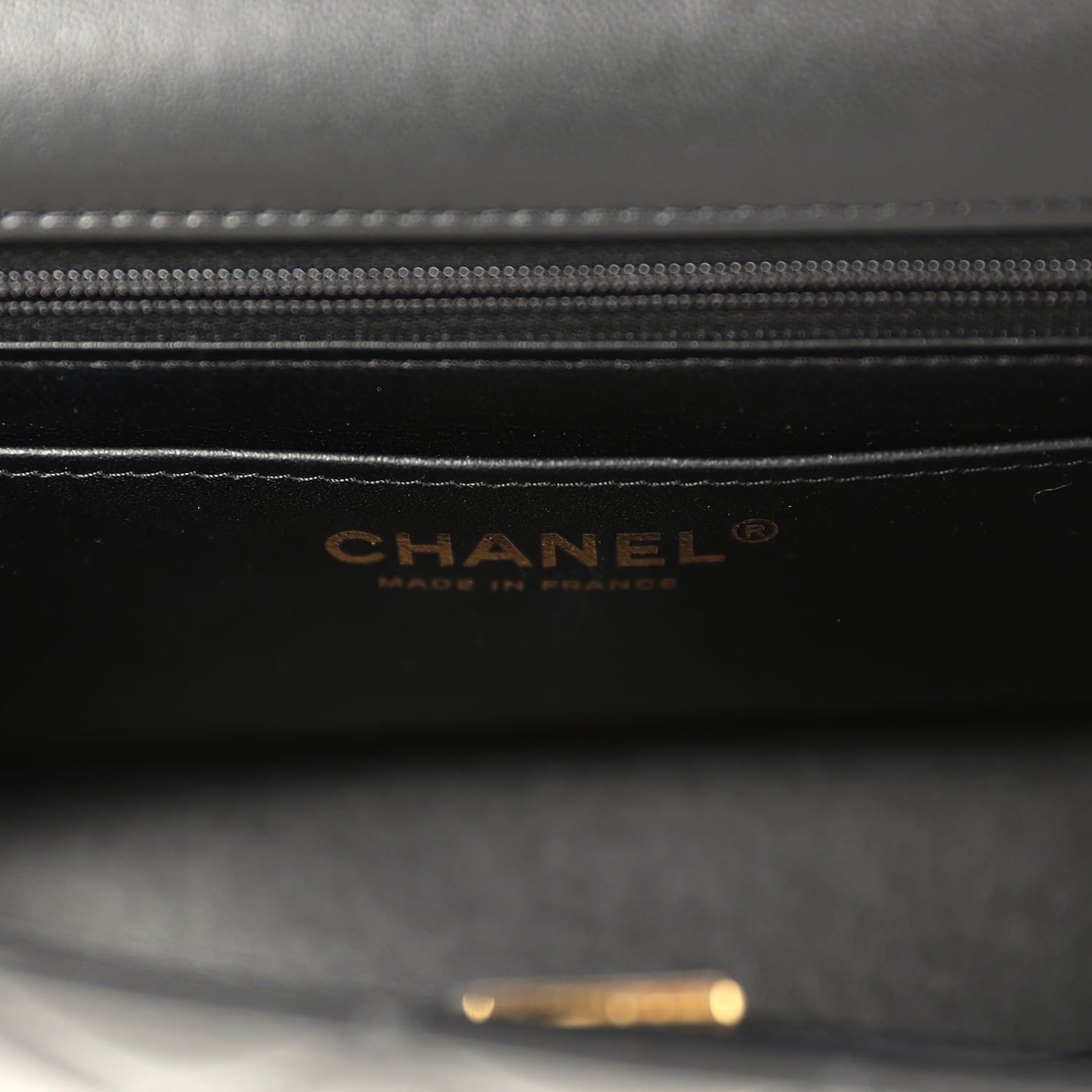 Mini Classic "Space Charms" Rectangular Flap Bag Black Lambskin Gold Hardware