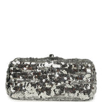 Mini Classic Square Flap Bag Metallic Silver Sequins Ruthenium Hardware