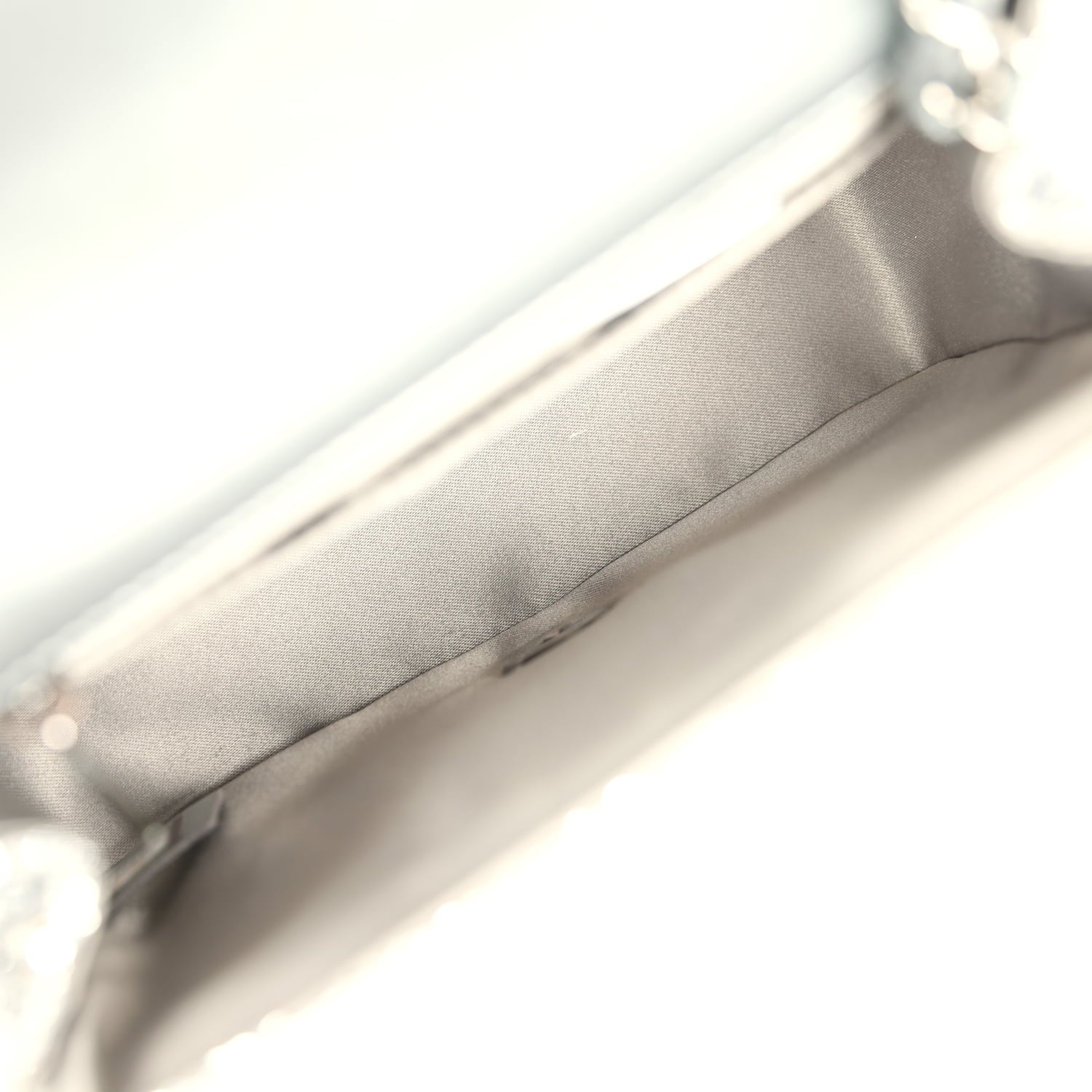 Mini Classic Square Flap Bag Metallic Silver Sequins Ruthenium Hardware