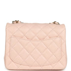 Mini Classic Square Flap Bag Pink Lambskin Gold Hardware
