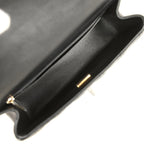 Mini Classic Rectangular Top Handle Flap Bag Black Lambskin Light Gold Hardware