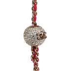 Mini Pearl Crush Square Flap Bag Fuchsia Velvet Light Gold Hardware