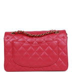 Small Classic Double Flap Fuchsia Caviar Light Gold Hardware