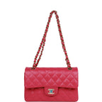Small Classic Double Flap Fuchsia Caviar Light Gold Hardware