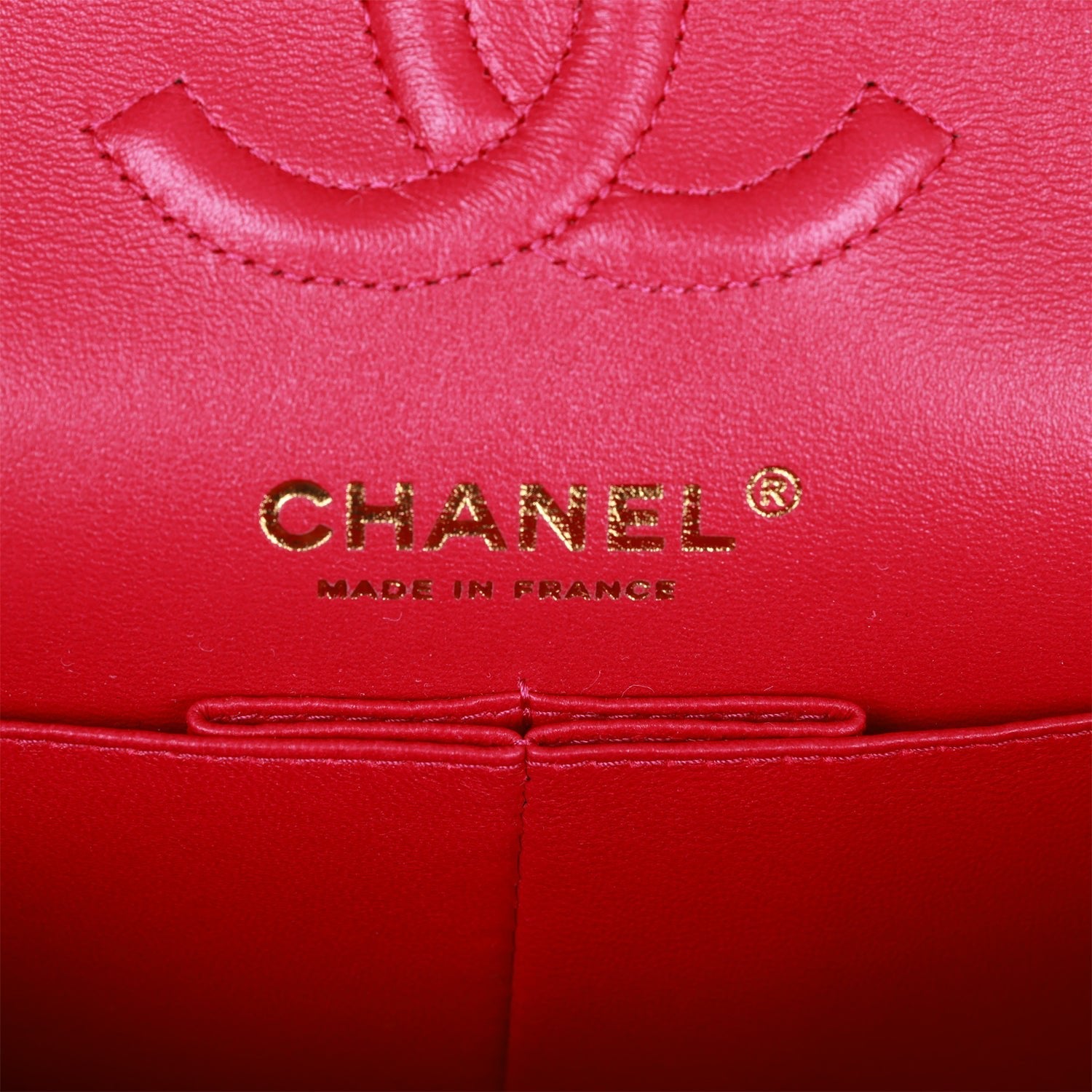 Small Classic Double Flap Fuchsia Caviar Light Gold Hardware