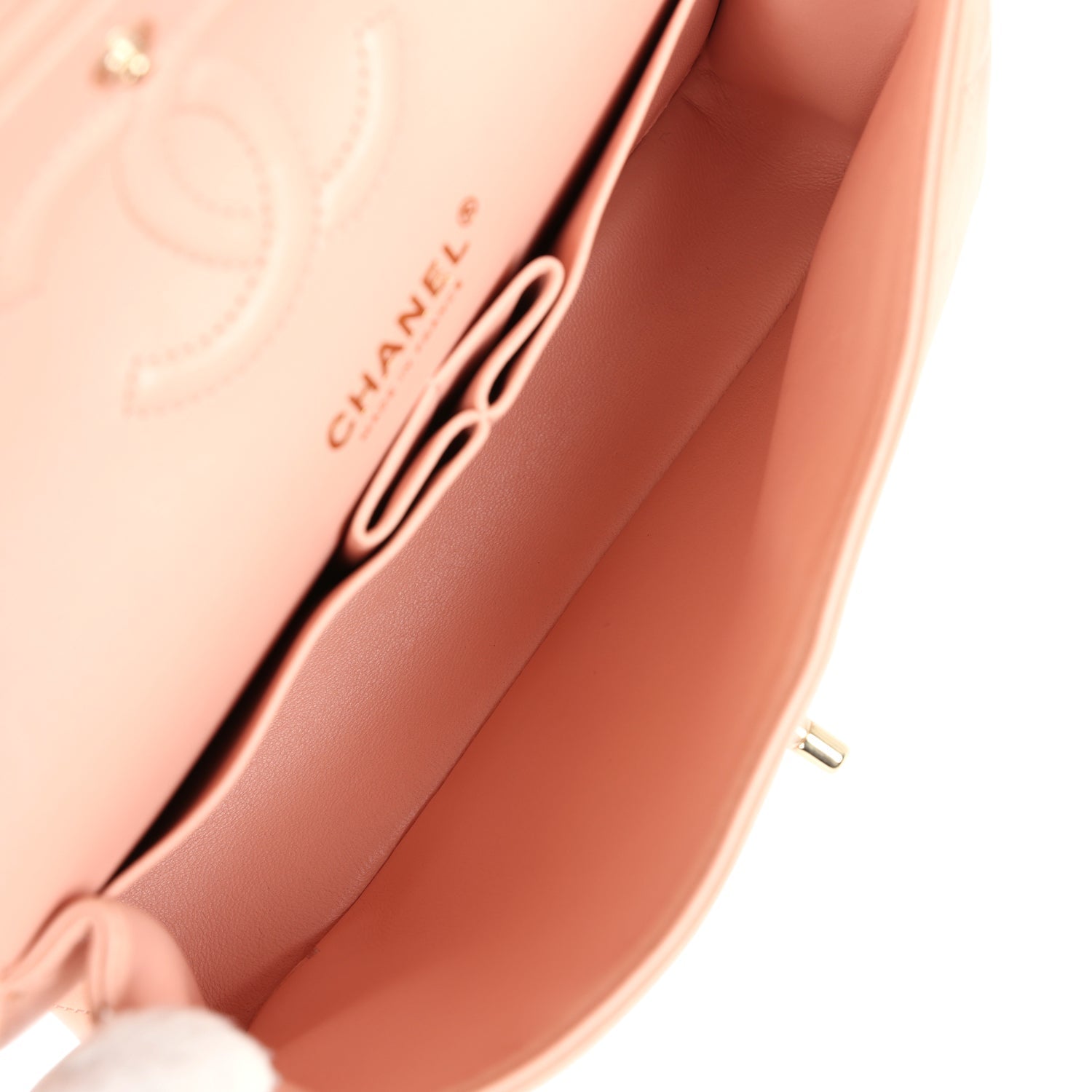 Small Classic Double Flap Light Pink Lambskin Gold Hardware