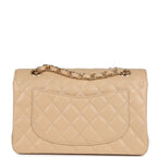 Small Classic Double Flap Bag Beige Caviar Gold Hardware