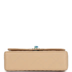 Small Classic Double Flap Bag Beige Caviar Gold Hardware