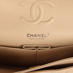Small Classic Double Flap Bag Beige Caviar Gold Hardware