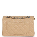 Small Classic Double Flap Bag Beige Caviar Silver Hardware