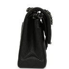 Small Classic Double Flap Bag Black Iridescent Caviar Ruthenium Hardware