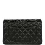 Small Classic Double Flap Bag Black Iridescent Caviar Ruthenium Hardware