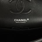 Small Classic Double Flap Bag Black Iridescent Caviar Ruthenium Hardware