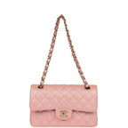 Small Classic Double Flap Bag Pink Iridescent Caviar Light Gold Hardware